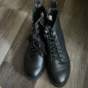 Black combat boots